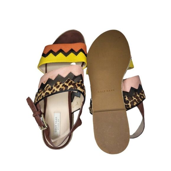 Cole Haan Cloudfeel Espadrille Sandals Women Sz 8 b Flat Multicolor Soutwestern - Picture 4 of 6